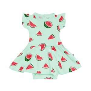 Kyte Baby Twirl Bodysuit Dress in Watermelon